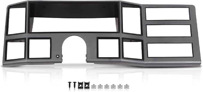 G-PLUS Dash Bezel Radio Surround Trim | Compatible with Jeep Cherokee XJ 1984-1996 with Hole Silver