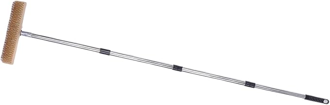 Fabater Wire Scrub Brush, Adjustable to 160 Cm Heavy Duty Long Handle Scrub Brush, Outdoor Floor with 4 Extension Poles for Deck Concrete Patio Garden Garage (30cm / 11.8in)