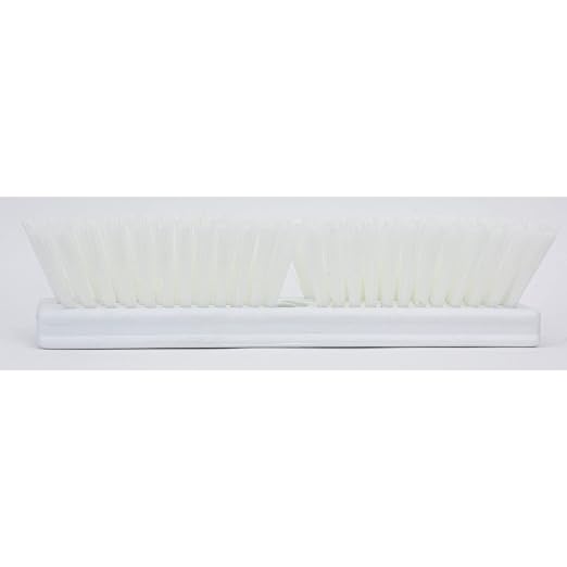 SPARTA Plastic Floor Scrub Brush, Brush Head Only, Deck Brush with ACME Standard Thread Fitting for Deck, Industrial Kitchens, and Hospitals, 10 Inches, White, (Pack of 6)