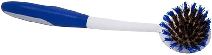 LOLA Pro Pot N' Pan Brush, Abrasive Cleaning, Poly & Brass Wire Bristles, Comfort Rubber Grip, Use for Caked-On & Baked-On Messes, 1 Count