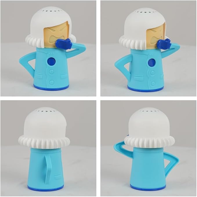 5 PCS Angry Mama Microwave Cleaners & Cool Mama Fridge Odor Absorber, High temperature Steamer Cleaning Equipments, Refrigerator Moisture Absorber & Freshener Holder For Kitchen Gadget Tools