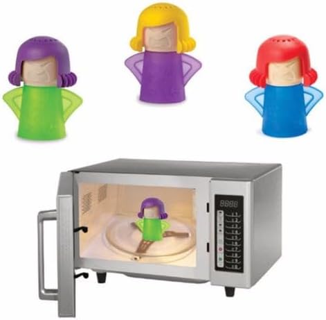 Angry Mama Microwave Oven Steam Cleaner, High Temperature Steam Cleaning Tool, Just Add Vinegar and Water, Easily Removes Odors and Crud in Minutes (Random Color, 1 Pack)