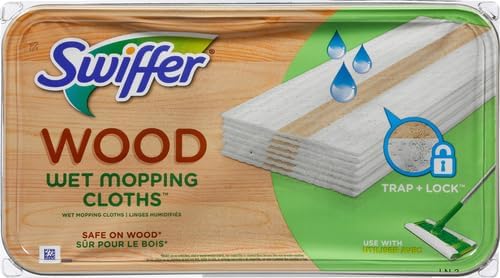 Swiffer Heavy Duty Mop Wet Multi-Surface Cloth Refills for Floor Mopping and Cleaning, Hardwood Floor Cleaner, 20 Count (Pack of 6)