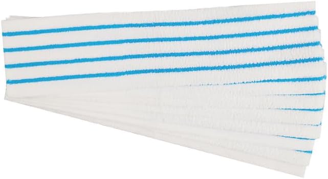 Rubbermaid Commercial Products HYGEN Disposable Microfiber Pad for Quick Connect Mop System, 8 Count, for 18" Frame, with Scrubbing/Scouring Stripes, Multisurface, for Dry and Wet Cleaning, 2182496