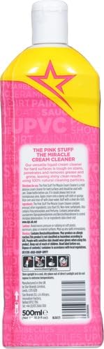 Stardrops The Pink Stuff Miracle Cream Cleaner, Stainless Steel & Multi-Purpose Surfaces, Removes Grease, Grime, Limescale & Soap Scum, Tough on Stains, Gentle on Surfaces, 500ml 16.9oz (Pack of 2)
