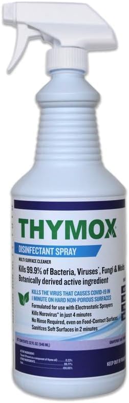 Botanical Disinfectant Spray - All Natural Multipurpose Cleaner, Pet Friendly, Hospital Grade Disinfectant, Vet Clinics, Restoration, Lemongrass Fragrance - 32 Fluid ounces (Pack of 12)