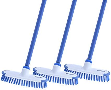 Superio Deck Scrub Brush with Long Handle 54", Heavy Duty Stiff Bristles Grout Scrubber with Scraper - Cleans Hot Tub, Swimming Pool, Granite Tiles, Bathroom, Patio, Kitchen, Wall and Deck (3, 54")…