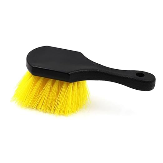 8" Utility Scrub Brush, Plastic Handle, Nylon Bristles, Heavy Duty Cleaning Brush for Outdoor, Wheels and Tire