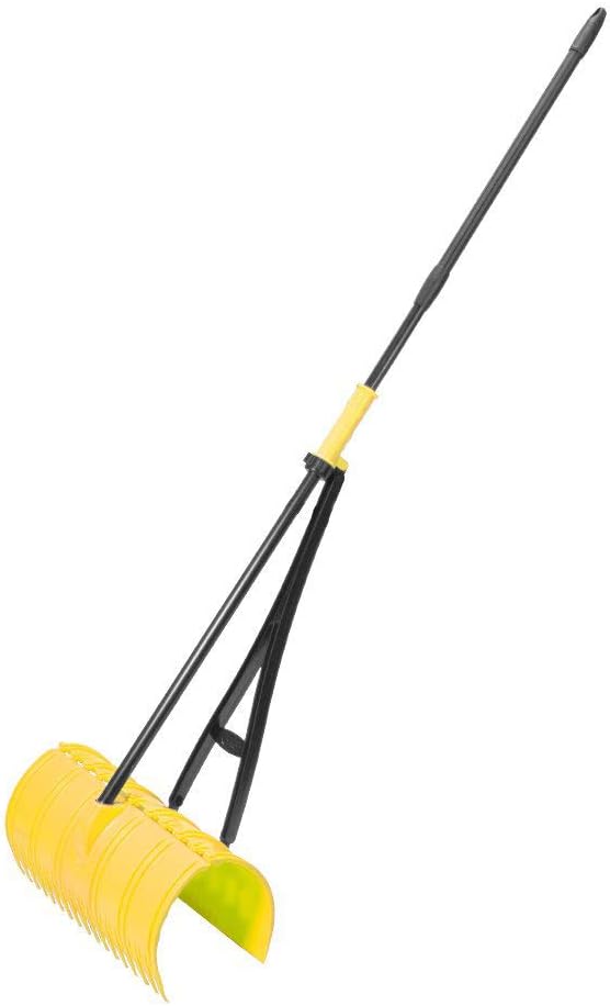Back Saving Garden Rake ― Leaf Rakes for Gardening ― Leaf Picker Upper ― Heavy Duty Leaves Claw & Rakes Lawns Garden Tool ― Easy Leaf & Grass Grabber Without Bending Over ― Yellow