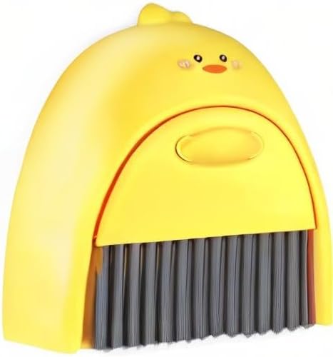 Small Broom and Dustpan Set,1pc Dust Pan and Brush Set,SUP Cute Little Yellow Duck Hand Mini Broom and Dustpan Set,Small dust pan Mini for Tabletop Debris,Keyboards&Clean Pet Cages (Duck)