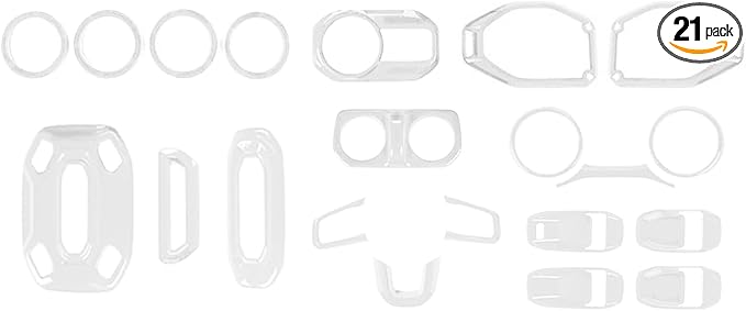 for Wrangler JL Interior Trim Kit White Dashboard for Jeep Wrangler JL JLU Gladiator JT 2018-2023 White Interior Accessories 21pcs