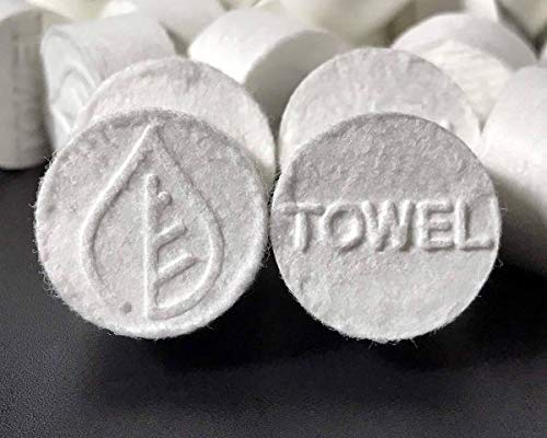 Portawipes Coin Tissues | 100 Pack with 2 Carrying Cases | Toilet Paper Tablets | Compressed Towels | Expandable Wipes | Soft & Odor Free
