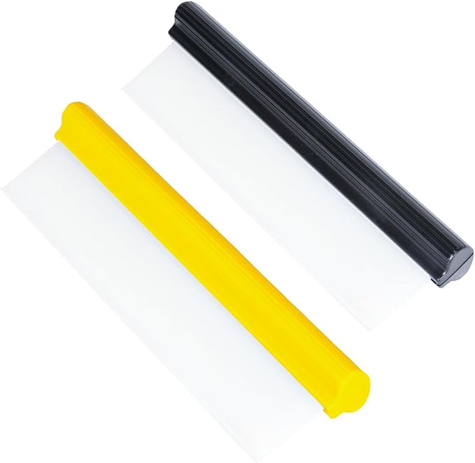 Car Squeegee,12 inch Silicone Squeegee, 2 Pack Automotive Water Wiper for Car Drying,Flexible T-Bar Water Blade for Car,Windshield,Glass,Window,Mirror,Bathroom,Auto Squeegee (Yellow+Black) | Flexible Auto T-Bar Water Blade for Windshield,Glass, Window,...