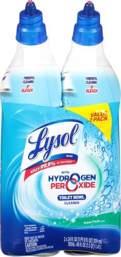 Lysol Toilet Bowl Cleaner Gel, For Cleaning and Disinfecting, Bleach Free, Ocean Fresh Scent, 24oz (Pack of 4)