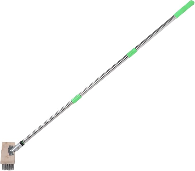 Scrub Brush, Stainless Steel Wires Heavy Duty Floor Scrubber, Wire Cleaning Brush with Detachable Adjustable Handle for Concrete Patio Deck Garden Garage Outdoor Surfaces