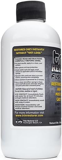 Solution Finish - Fusion Grey Trim Restorer - Restores Faded Grey Plastic Exterior Trim to Like-New Finish - No-Wet Matte Finish, Silicone-Free - 12 oz