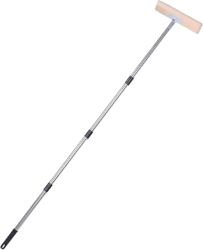 Duty Stainless Steel Wire Scrub Brush with 124 cm Wooden Handle 45 Angled Moss Remover Concrete Floor Scrubber for Patio Deck Garage Driveway Garden Includes 4 Extension Rods