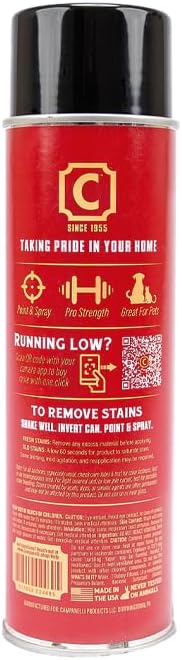 CAMPANELLI Pro Series Carpet & Upholstery Stain Remover Spray, 18Oz Aerosol | Cleaner for Pet Stains, Food Spills, Rugs, Coffee, Wine and Odors with Convenient Point-and-spray Formula.