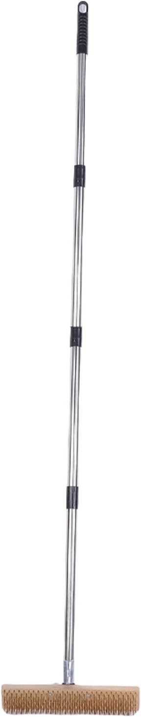 Duty Stainless Steel Wire Scrub Brush with 124 cm Wooden Handle 45 Angled Moss Remover Concrete Floor Scrubber for Patio Deck Garage Driveway Garden Includes 4 Extension Rods