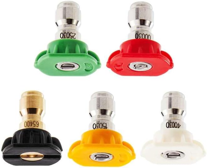Tool Daily Pressure Washer Nozzle Tips Multiple Degrees, 1/4 Inch, 3.0 GPM | Power Washer Tips Set for Car Washing, 1/4" Quick Connect, 4000 PSI, 5 Pack