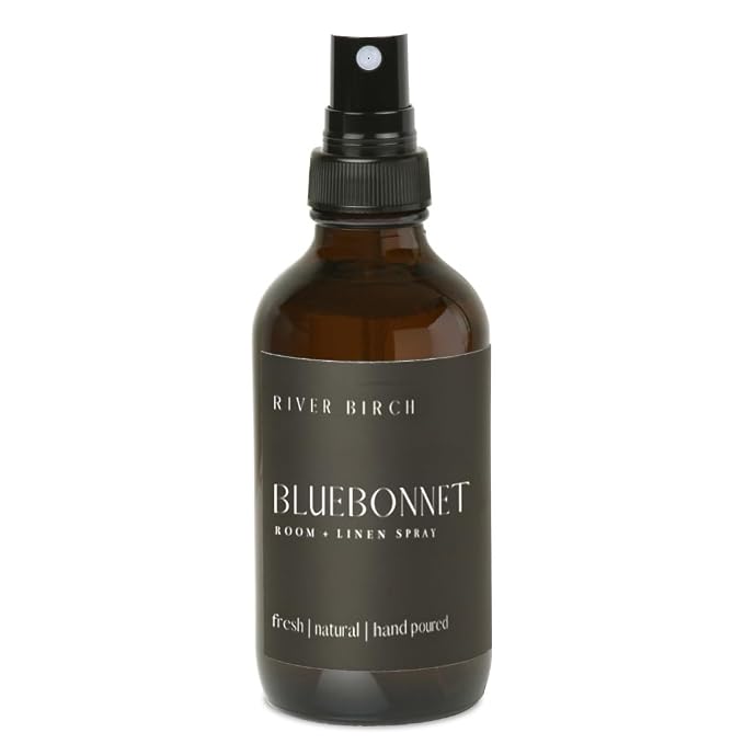 River Birch Bluebonnet Scented Linen and Room Spray | Home Fragrance | 4 oz Glass Amber Bottle | Luxury Signature Scent | Handmade in Texas