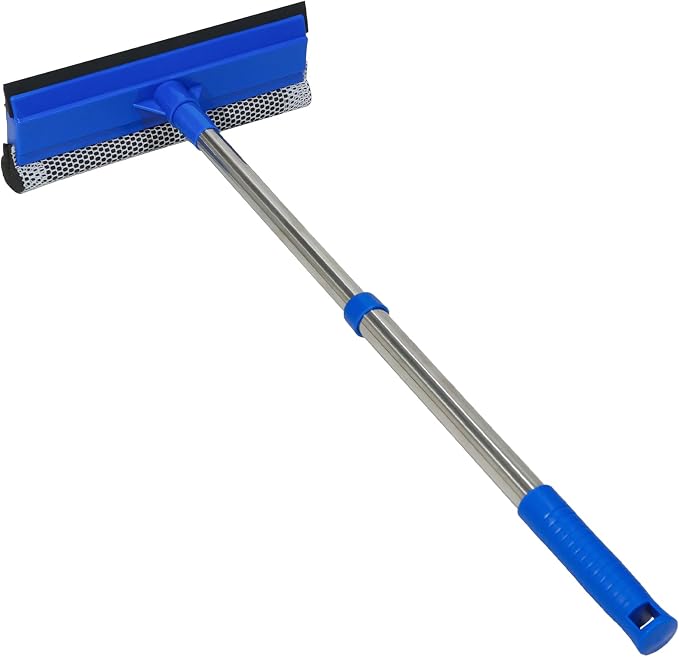 Conliwell Car Windshield Squeegee wtih 15-23inch Handle, Car Window Cleaning Tool Extendable Handle Inside Glass Wiper Kit, Supplies Suitable for Trucks, SUVs, RVs Window, Blue
