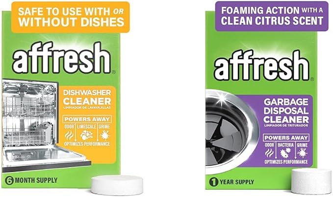 Affresh Dishwasher Cleaner And Garbage Disposal Cleaner Bundle, Includes 6 Month Supply, 12 Tablet Set