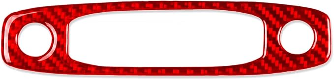 Red Real Carbon Fiber Trim for Tesla Accessories | for Model 3 2017-2022 / Model Y 2020-2024 Front Roof Warning Light Button Frame Sticker Interior Thick Overlay Decal