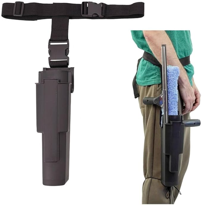 XERO Window Cleaning Holster and Belt- Detachable Side Bucket on a Belt Squeegee Holder and Tool Belt -Black