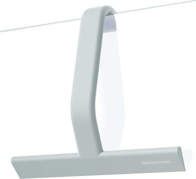 dancemoon JustHang Shower Squeegee with Built-in Hook, 10-Inch Sage Green | Award-Winning Design, All-One-Piece Soft-Touch Silicone, for Glass Door, Bathroom, Window, Mirror, Tile Wall, Car