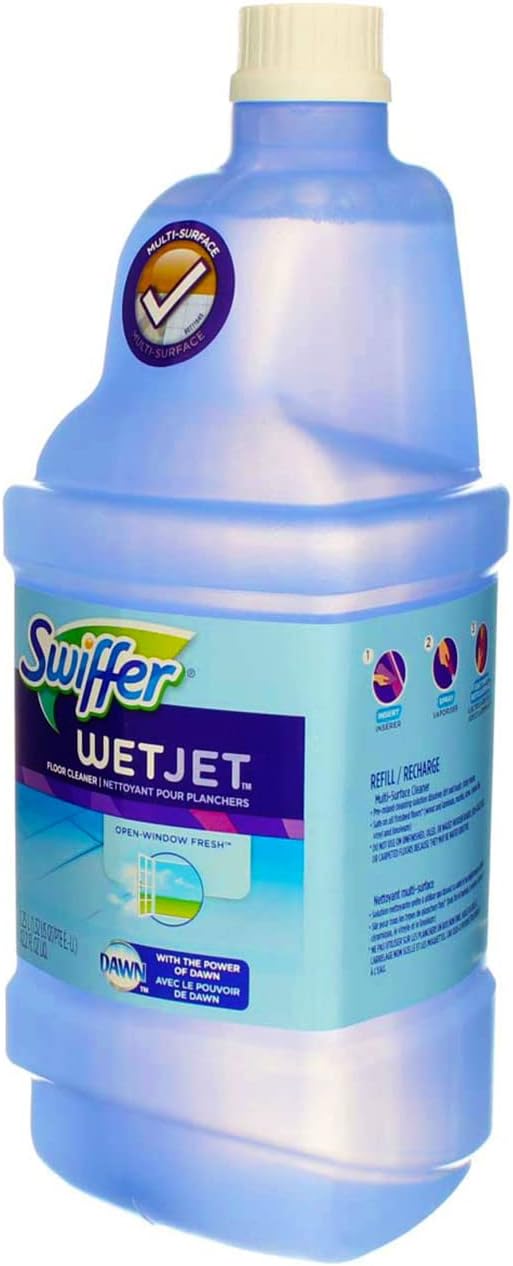 SWIFFER 23679 1.25-Liter Wet Jet Multi-Surface Solution - Open Window Fresh - Quantity 4