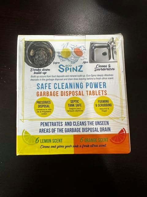 ECO-GALS Eco Spinz Garbage Disposal Soap for Cleaning Kitchen Sinks and Drains 6 ct. Lemon & 6 ct. Orange Citrus Scent