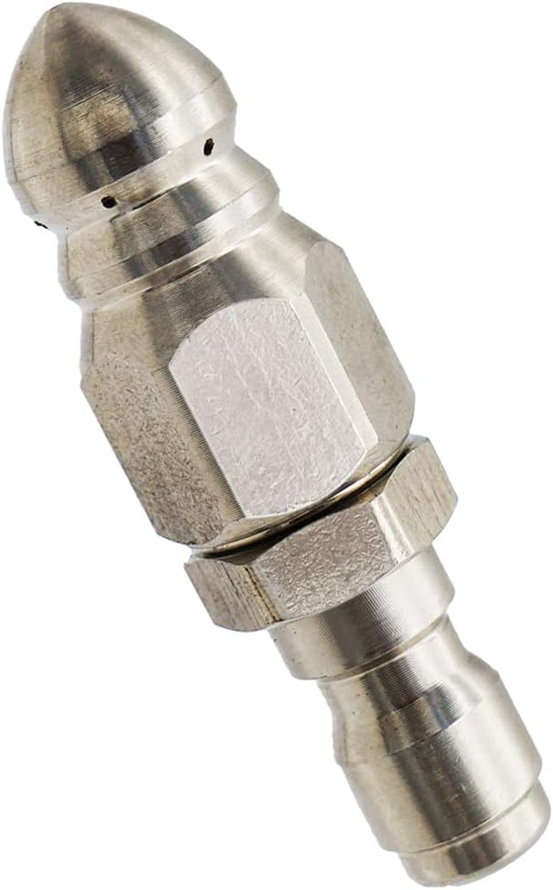 MIZORLIE Pressure Washer Sewer Jetter Nozzle Stainless Steel,1/4''Connector | Mini Compact Durable Jet Nozzle,Pressure Drain Hose Nozzle,1/4'' Quickly Connector, 5000 PSI (1 set)