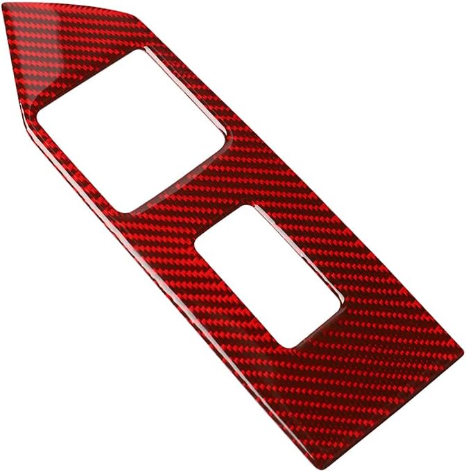 Real Carbon Fiber Trim for Ford Mustang Accessories | for 2009 2010 2011 2012 2013 2014 Window Lift Panel Cover Interior Thick Overlay Decal 3PCs