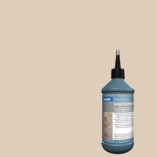 MAPEI UltraCare Grout Refresh, Universal Grout Colorant & Sealer, 8 oz Bottle – Easy Grout Restoration & Protection, 5049 Light Almond