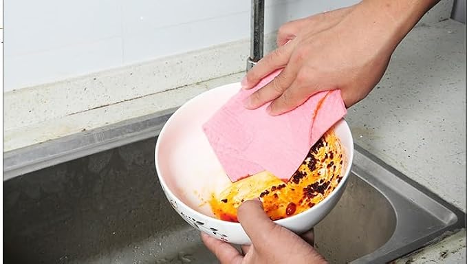 Reusable Cleaning Cellulose Sponge Cloths Absorbent Wipes Clean Kitchen Car Dish Eco-Friendly Dishcloth Hand Towel Auto - 1pack (5pcs)