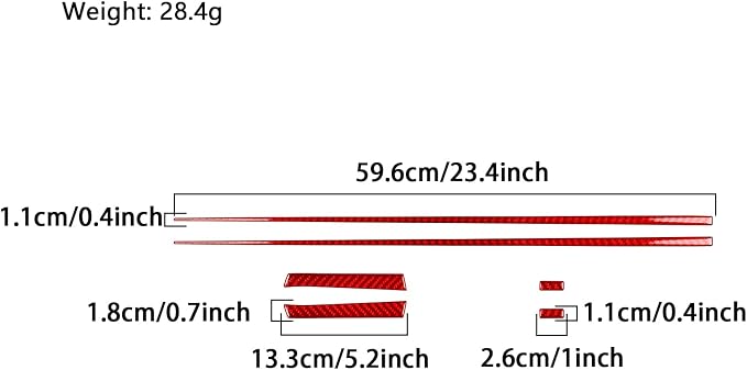Real Carbon Fiber Trim for Toyota Camry Accessories | for 2012 2013 2014 Rear Door Inner Decoration Strip Interior Thick Overlay Decal 6PCs