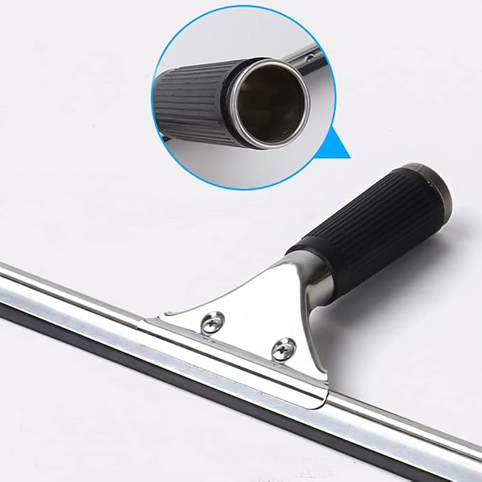 45cm 18in Grip Glass Squeegee for Window Cleaning,Stainless Steel All Purpose Squeegee with Non-Slip Handle for Shower Doors Window Car Mirror Glass (18in/45cm, Black)