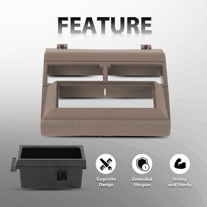 CHEDA Single Din Dash Kit Beige w/Storage Pocket | Fit 1992-1994 Chevy GMC Crew Cab Dually Blazer/ Fit 1988-1994 GMC Sierra Pickup