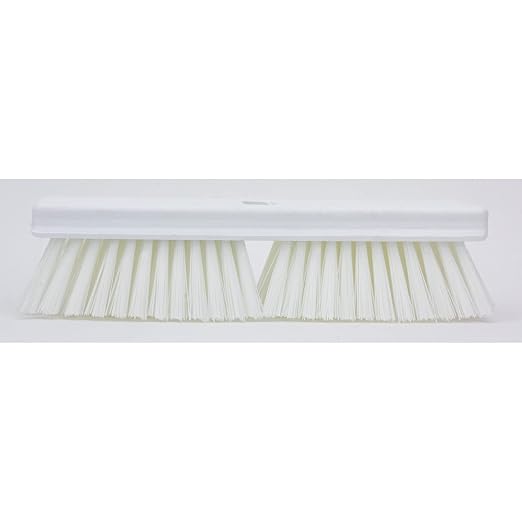 SPARTA Plastic Floor Scrub Brush, Brush Head Only, Deck Brush with ACME Standard Thread Fitting for Deck, Industrial Kitchens, and Hospitals, 10 Inches, White, (Pack of 6)