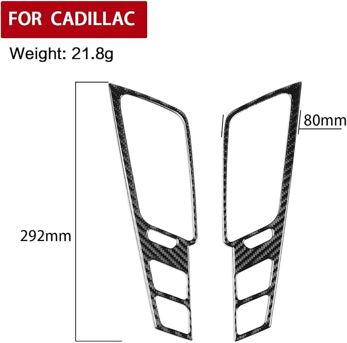 Real Carbon Fiber Trim for Cadillac CTS Accessories | for 2008 2009 2010 2011 2012 2013 Center Console Side Frame Sticker Interior Thick Overlay Decal