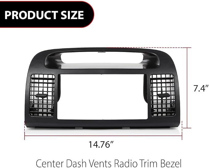DOTCOM Dash Radio Bezel AC Air Vents Trim Fit Toyota Camry 2002-2006 Balck