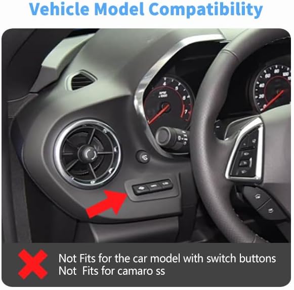 Carbon Fiber Center Console Dashboard Panel Cover Trim Kit Fit for 2016-2023 Chevrolet Chevy Camaro