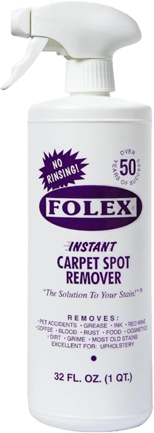 FOLEX Instant Carpet Spot Remover Carpet Cleaner and Hardwood, Laminate, Tile & Floor Cleaner with 4x Reusable Cleaning Cloth Bundle - 2 Pack