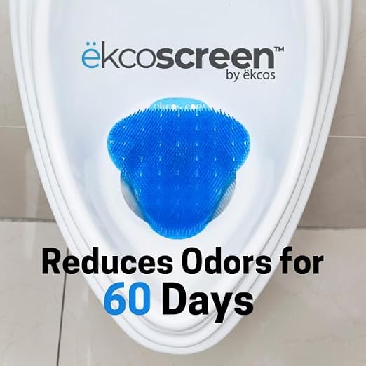 Diversey Ekcos EKS-8BM-12 ekcoscreen 60 Day Premium Anti-Splash Urinal Screen, Deodorizer for Cleaner Restrooms, Mango Scent, Blue, 12-Screens