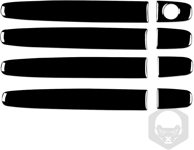 Glossy Bright Piano Black Car Outer Door Pull Handle Panel Scratch Protector Decorative Strip Sticker Exterior Trim Compatible with Toyota Corolla 2009 2010 2011 2012 2013 Auto Trim Accessories