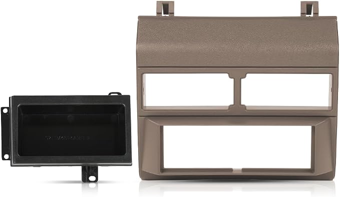 CHEDA Single Din Dash Kit Beige w/Storage Pocket | Fit 1992-1994 Chevy GMC Crew Cab Dually Blazer/ Fit 1988-1994 GMC Sierra Pickup