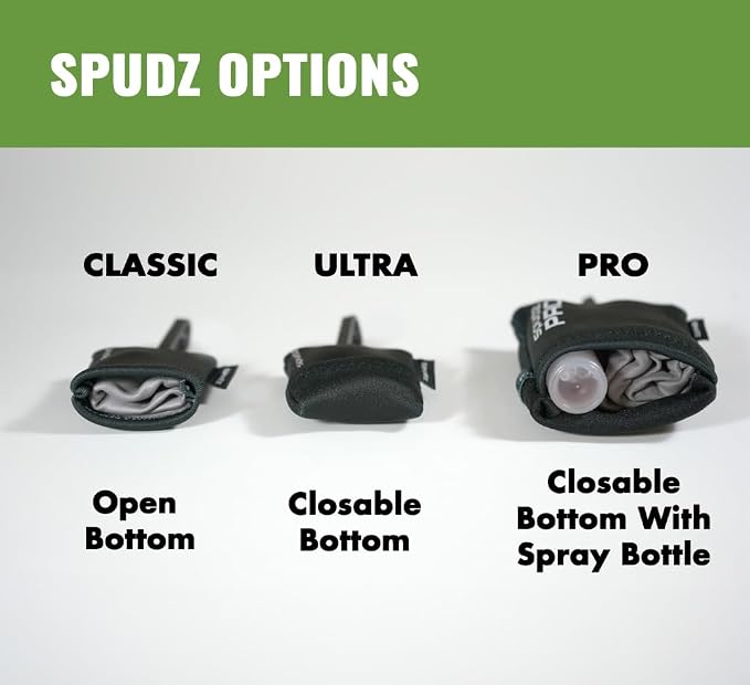SPUDZ Ultra Microfiber Lens Cleaner with Closeable Bottom – Clip-On Pouch, Washable – for Binoculars, Scopes, Glasses, Screens | Ultra Carbon Fiber, 6 x 6 Inch