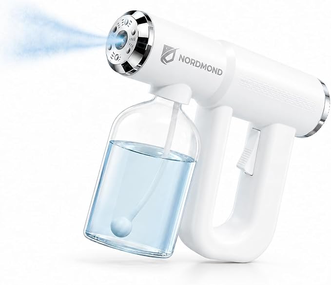 The Original Disinfectant Fogger Machine - Professional Sanitizer Sprayer - ULV Atomizer & Nano Steam Gun – Rechargeable Barber Spray Gun with Blue Light V2