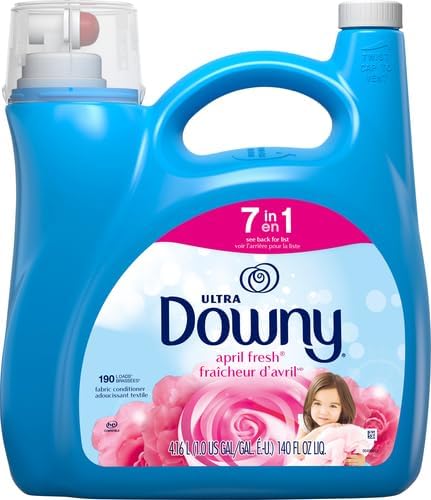 Downy Liquid Fabric Softener,April Fresh 2-in-1 Fresh & Soft,140 Fl Oz,190 Loads,Fabric Conditioner For Freshness And Softness,(Pack of 2)